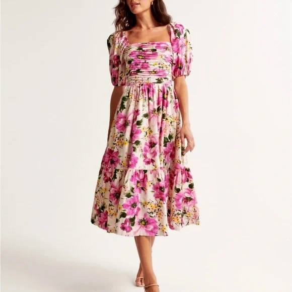 Abercrombie & Fitch // Emerson Dress Floral & Linen - Picture 2 of 2